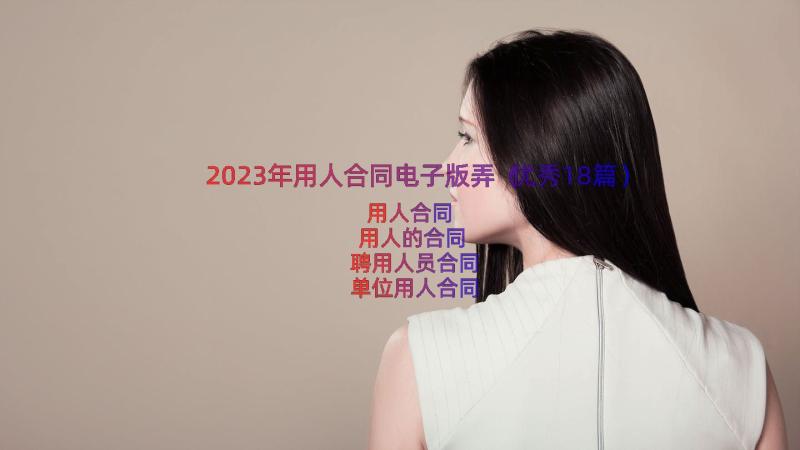 2023年用人合同电子版弄（优秀18篇）