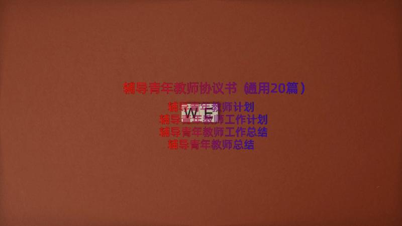 辅导青年教师协议书（通用20篇）