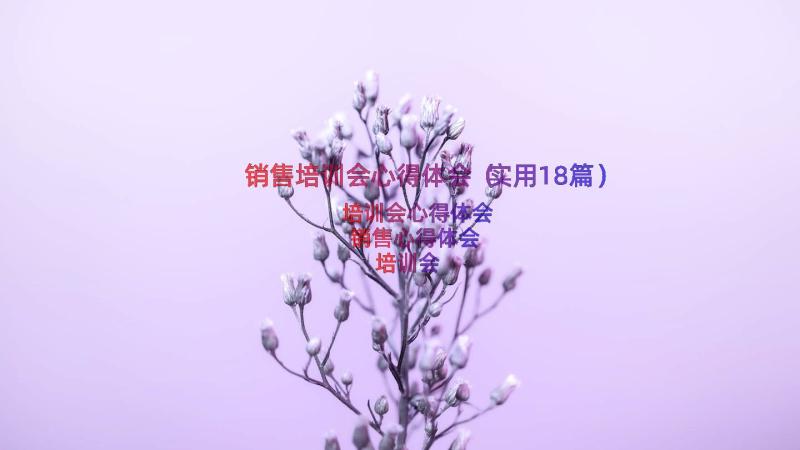 销售培训会心得体会（实用18篇）