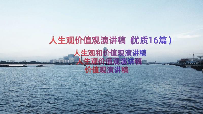 人生观价值观演讲稿（优质16篇）