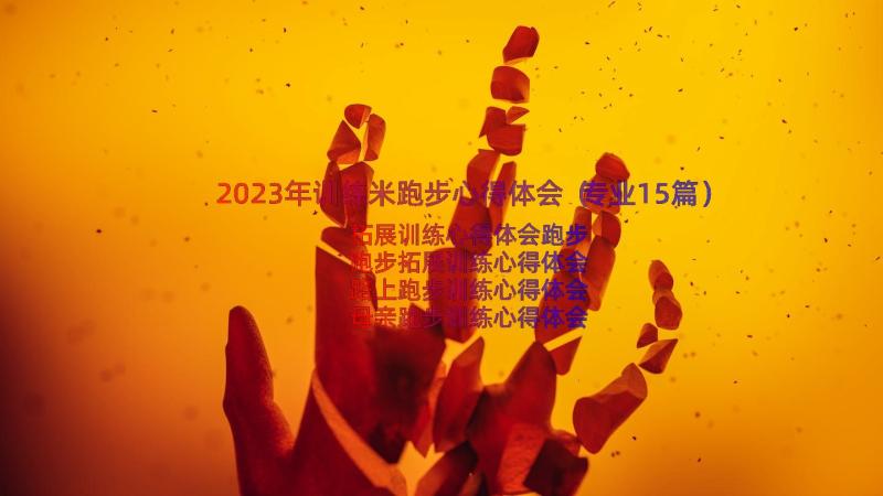 2023年训练米跑步心得体会（专业15篇）