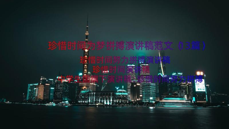 珍惜时间为梦拼搏演讲稿范文（13篇）