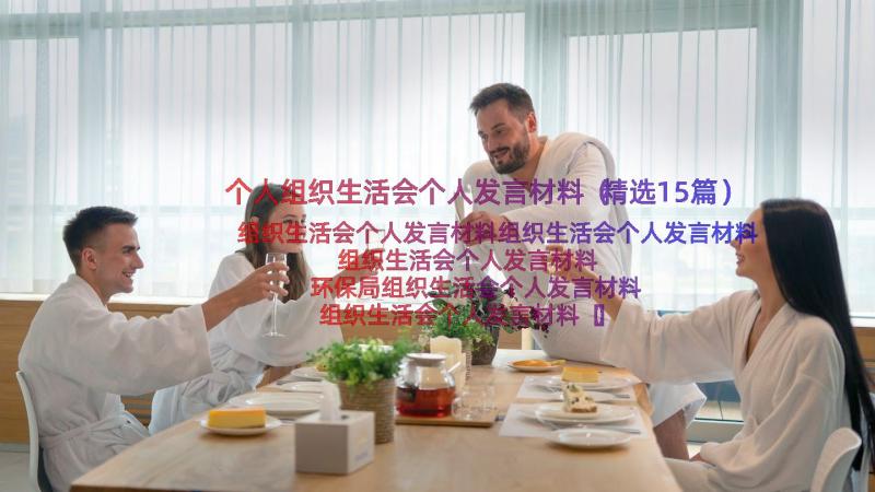 个人组织生活会个人发言材料（精选15篇）