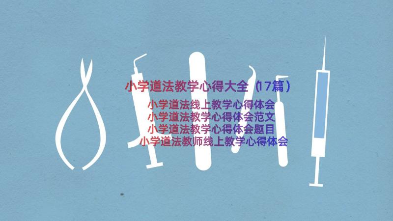 小学道法教学心得大全（17篇）