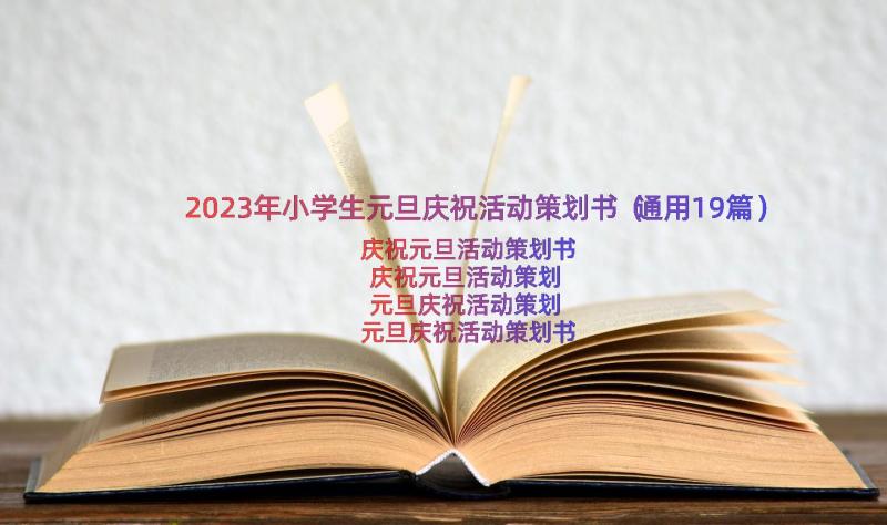 2023年小学生元旦庆祝活动策划书（通用19篇）