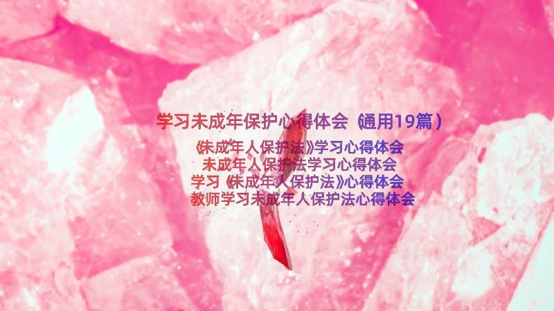 学习未成年保护心得体会（通用19篇）