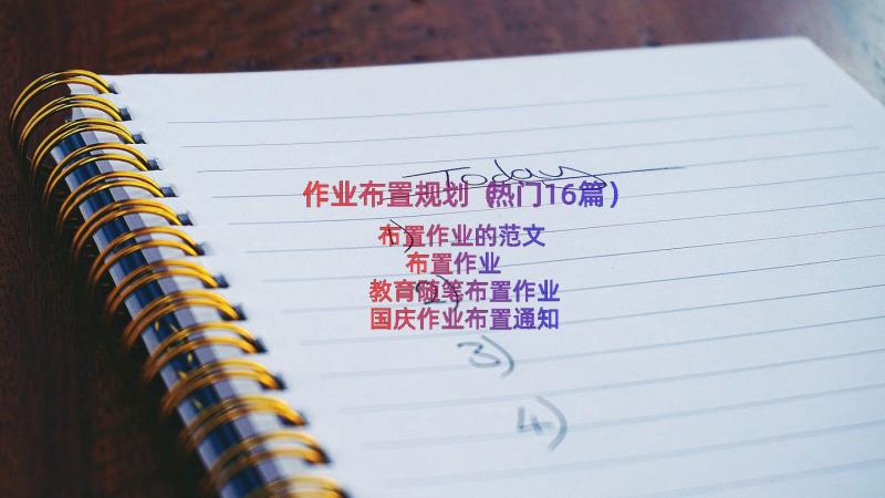 作业布置规划（热门16篇）