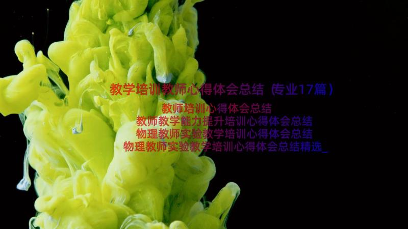 教学培训教师心得体会总结（专业17篇）