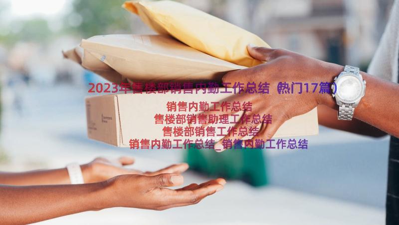 2023年售楼部销售内勤工作总结（热门17篇）