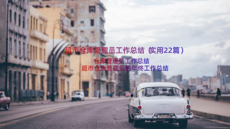 超市仓库管理员工作总结（实用22篇）