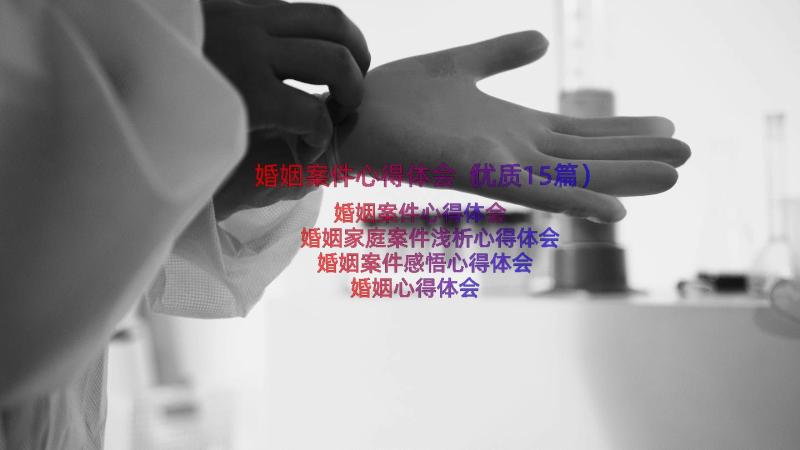 婚姻案件心得体会（优质15篇）