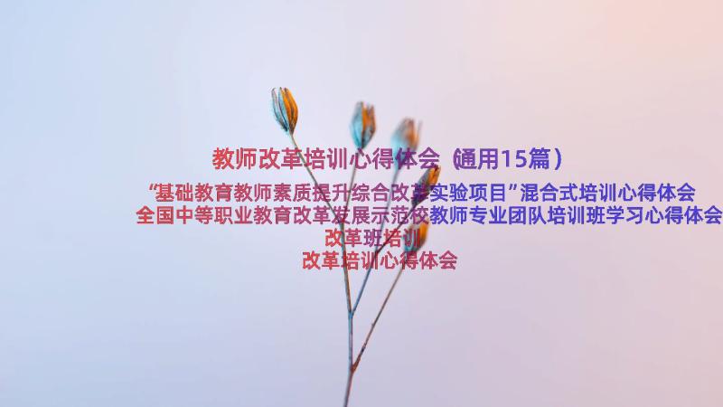 教师改革培训心得体会（通用15篇）