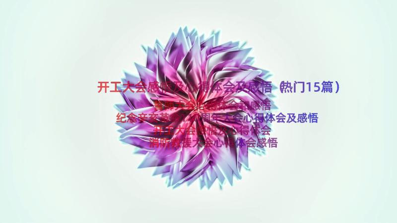 开工大会感悟及心得体会及感悟（热门15篇）