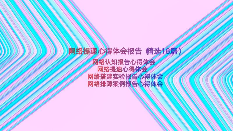 网络提速心得体会报告（精选18篇）