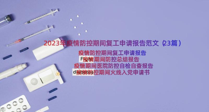 2023年疫情防控期间复工申请报告范文（23篇）