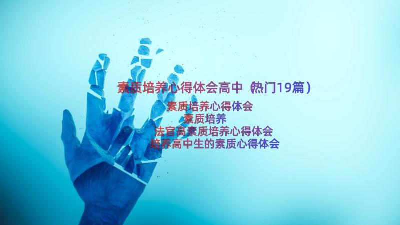 素质培养心得体会高中（热门19篇）