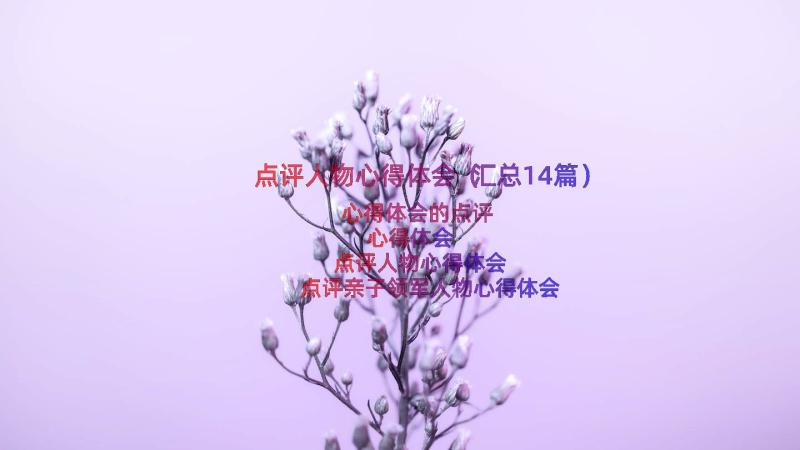 点评人物心得体会（汇总14篇）