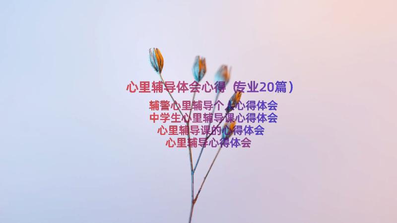 心里辅导体会心得（专业20篇）