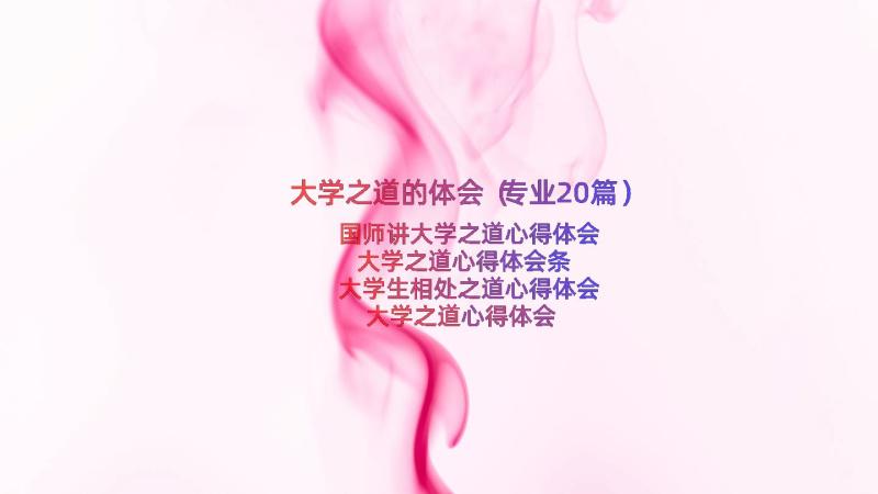 大学之道的体会（专业20篇）