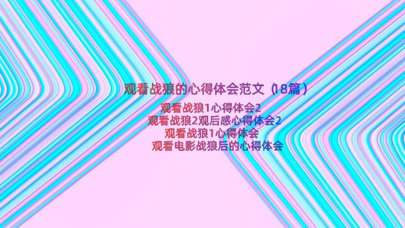 观看战狼的心得体会范文（18篇）