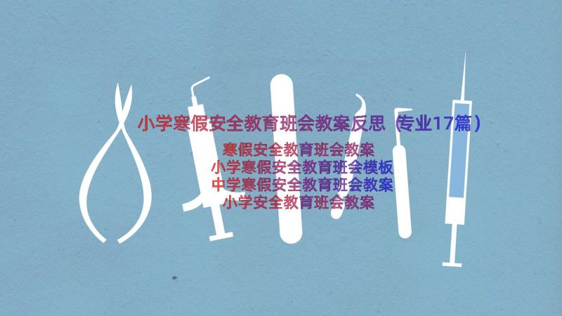 小学寒假安全教育班会教案反思（专业17篇）