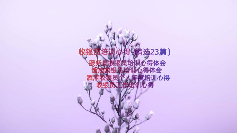 收银员培训心得（精选23篇）