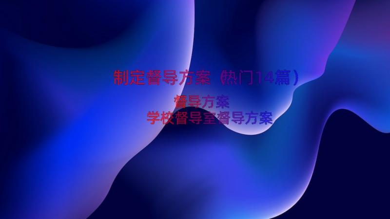 制定督导方案（热门14篇）