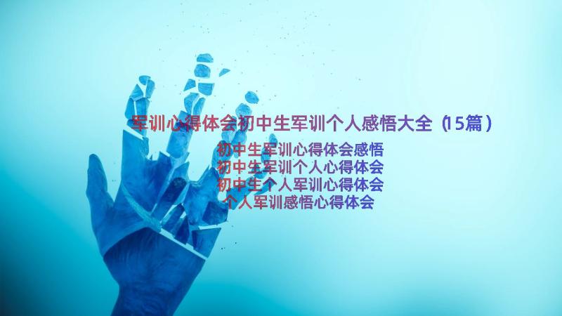 军训心得体会初中生军训个人感悟大全（15篇）