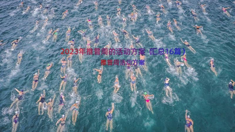 2023年推普周的活动方案（汇总16篇）