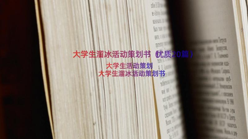 大学生溜冰活动策划书（优质20篇）