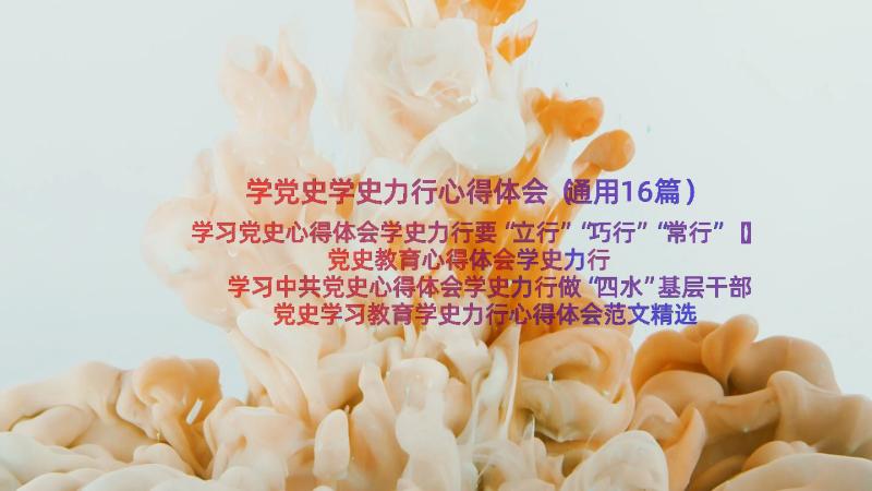 学党史学史力行心得体会（通用16篇）