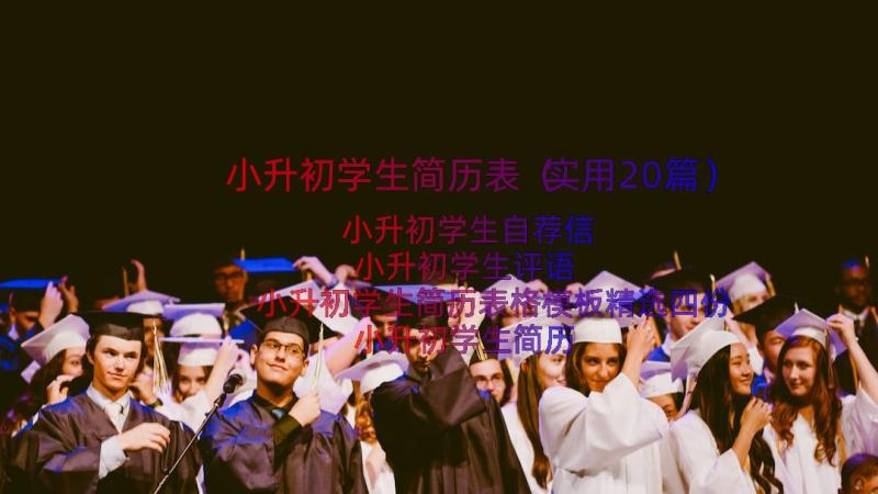 小升初学生简历表（实用20篇）