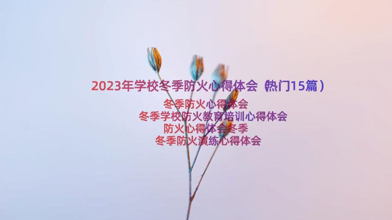 2023年学校冬季防火心得体会（热门15篇）