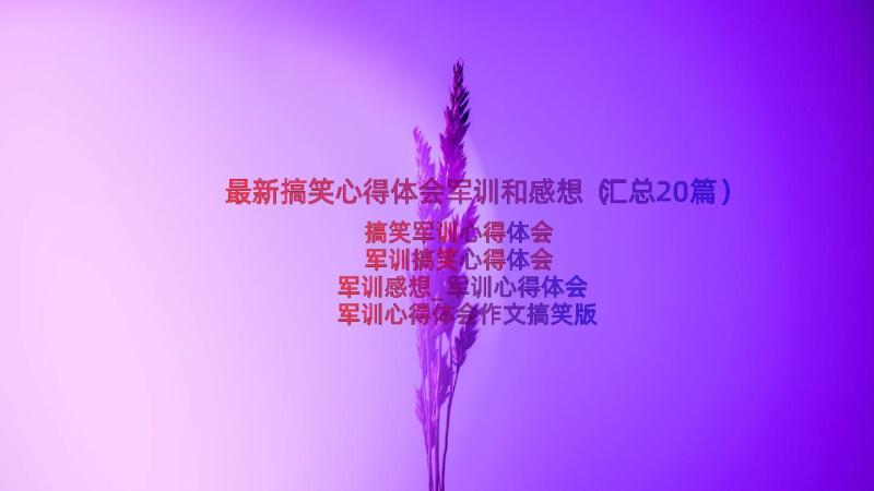 最新搞笑心得体会军训和感想（汇总20篇）