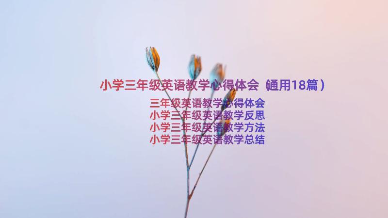 小学三年级英语教学心得体会（通用18篇）