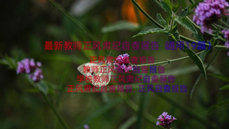 最新教师正风肃纪自查报告（通用19篇）