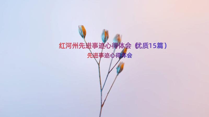 红河州先进事迹心得体会（优质15篇）