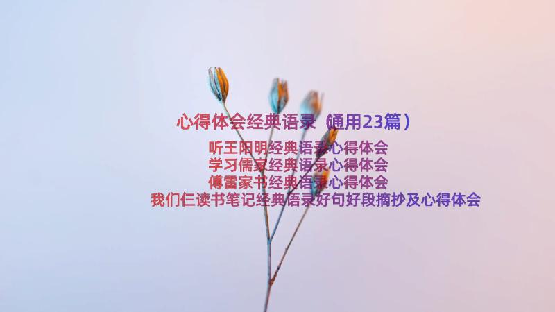 心得体会经典语录（通用23篇）