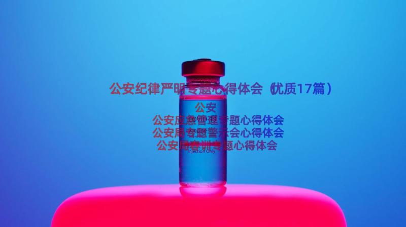 公安纪律严明专题心得体会（优质17篇）