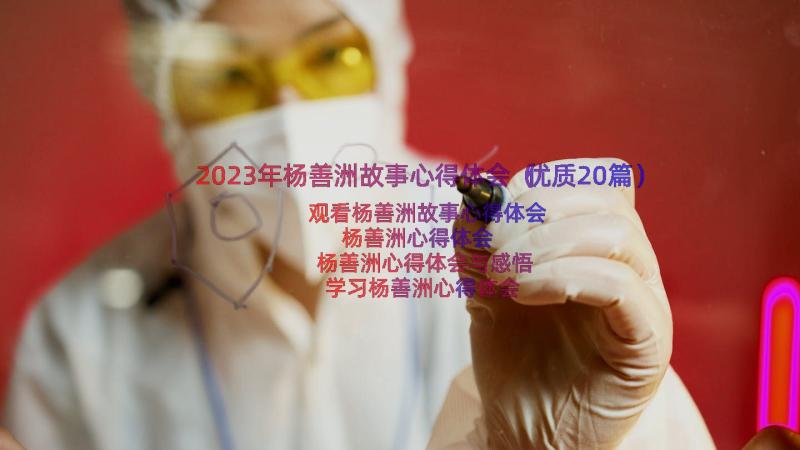 2023年杨善洲故事心得体会（优质20篇）