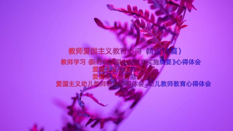 教师爱国主义教育心得（精选15篇）