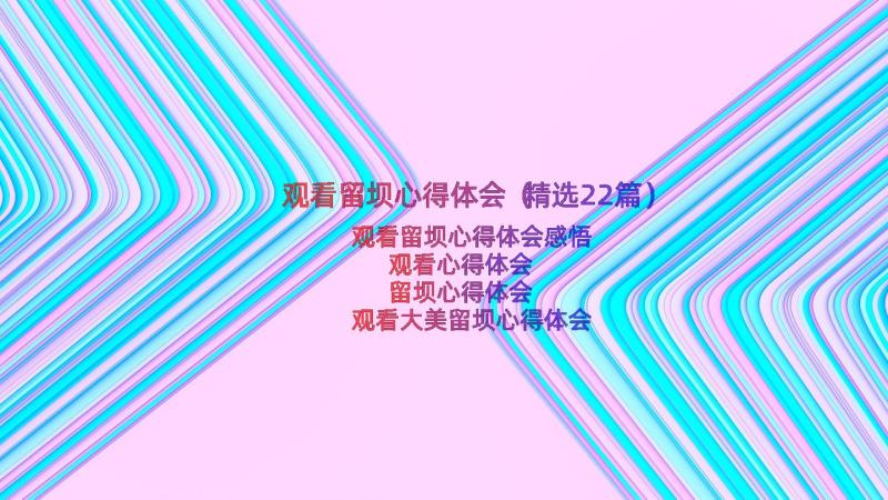 观看留坝心得体会（精选22篇）