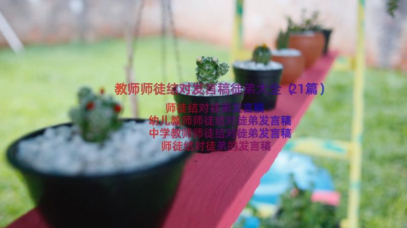 教师师徒结对发言稿徒弟大全（21篇）