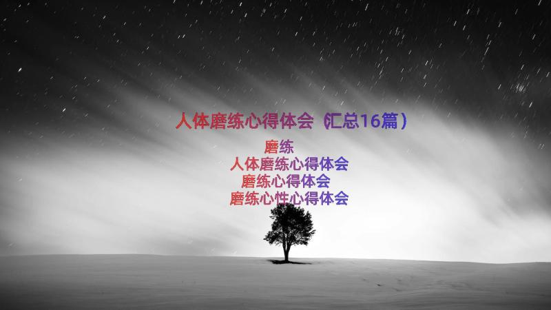 人体磨练心得体会（汇总16篇）