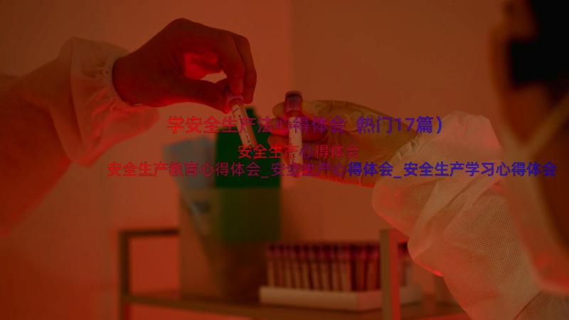 学安全生产法心得体会（热门17篇）