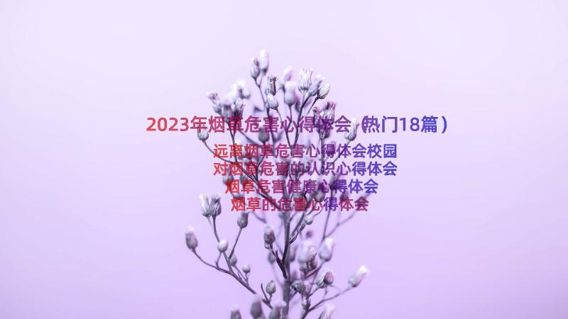 2023年烟草危害心得体会（热门18篇）