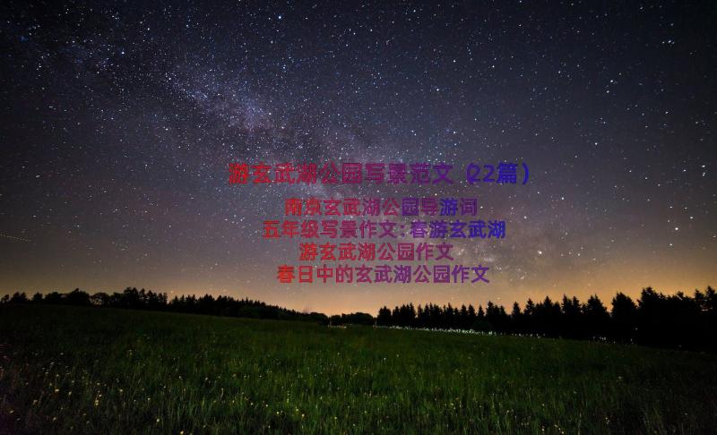 游玄武湖公园写景范文（22篇）