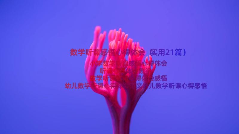 数学听课感悟心得体会（实用21篇）