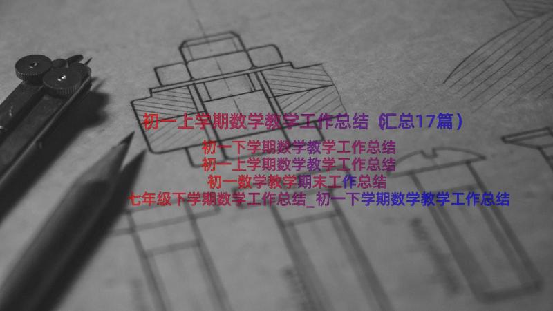 初一上学期数学教学工作总结（汇总17篇）