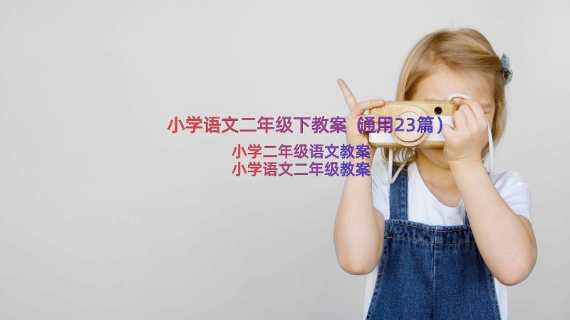 小学语文二年级下教案（通用23篇）